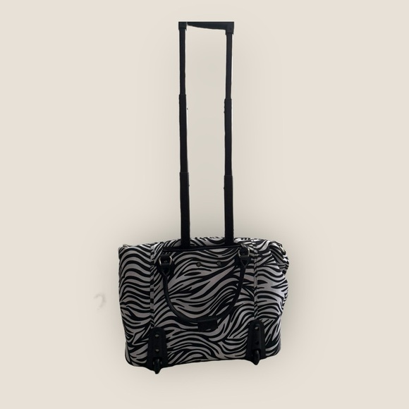 Calpak | Zanny Rolling Carry-On Tote | Zebra Print with Purple Interior | OS - Picture 8 of 12